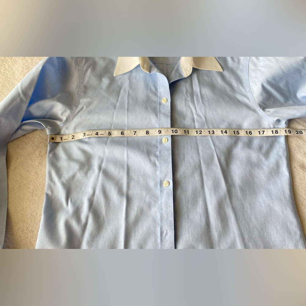 Brooks Brothers Blue White Contrast Collar French Cuff Button Down Shirt sz8 - Picture 11 of 13
